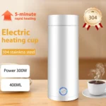 Electric Water Cup For Travel 400ml 304 Stainless Steel Vacuum Insulated Cup Auto Off Electric Kettle Water Boiler Bottle - Image 4