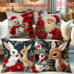 1pcs 2D Christmas Pillow Cover Xmas Party Decoration - Image 3