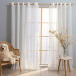 White Sheer Curtains Drapes 132CM Width for Living Room Grommet Top Lightweight Airy Gauzy Light Filtering Window Treatments - Image 13