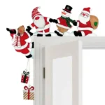 Wooden Santa Door Corner Decor Snowman Reindeer Pendant Christmas Cartoon Door Frame Decor