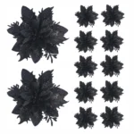 5/10pcs 14.5cm Christmas Flower Ornaments,Pink,Red,Gold,Glitter Artifical Flowers For Christmas Tree - Image 13