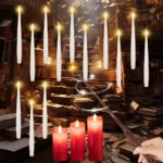 10-24PCS  Floating LED Flameless Taper Candles Candle Light Battery Powered Warm Light andle Lamp for Christmas