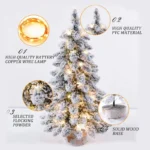 45/60 CM High Christmas Tree with PVC Snowflakes Flocked Tabletop Decor Tree - Image 5