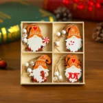 Christmas decorations, wooden boxes with wooden painted pendants, Christmas tree decoration pendants - Image 14