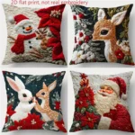 1pcs 2D Christmas Pillow Cover Xmas Party Decoration - Image 25