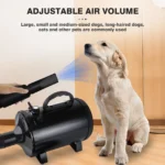 2000W-2800W Pet Hair Dryer, 35°C and 65 °C, Speed: 50m/s ~ 100m/s, Stepless Adjustable, 2.5M Extendable Hose, 3 Nozzles