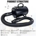 VickyHome Pet Dog Cat Grooming Hairdryers Professional 2800W Variable Speed Powerful Efficient Hair Fur Blower Dryer,3 Nozzles - Image 24