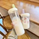 500/850ml Cute Pearl Milk Tea Straw Plastic Water Bottle With Cup Cover Bubble Coffee Cups Drop-proof Large Capacity Drinkware - Image 7