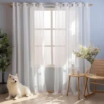 White Sheer Curtains Drapes 132CM Width for Living Room Grommet Top Lightweight Airy Gauzy Light Filtering Window Treatments - Image 18