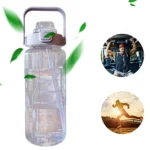 2L Sport Water Bottle With Straw Portable Leak-Large Capacity Water Cup With Motivational Quote Time Marker - Image 26