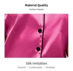 Luxurious Satin Pajama for Women Sleepwear Summer Short Sleeve Tops with Button-Up Lapel Collar & Shorts Pyjama Femme Lounge Set - Image 33