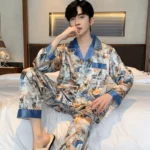 Pajamas Men Spring Summer Thin Ice Silk Luxurious - Image 4