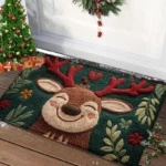 Christmas Door Mat Red Santa Claus Outdoor and indoor Gingerbread Man Carpet - Image 12