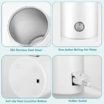 Electric Kettle 304 Stainless Steel 400ml Tea Coffee Water Cup insulation with Auto Shut-Off Boil Dry Protection for Travel - Image 6
