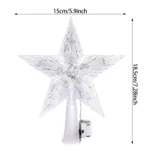 15cm Christmas Tree Top Star Light LED Glowing Star Lamp Xmas Tree Decoration Home Xmas Party - Image 7
