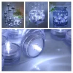 Set of 12 Waterproof LED Tea Lights Submersible Battery Operated LED Candle For Wedding Fountain Vases Tub Fish Tank Pond Lights - Image 6