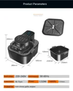 9L Multi functional Home Smart Air Fryer with Large Capacity Touch Screen Reservation Non stick Inner Perspective Oven - Image 17