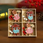 Christmas decorations, wooden boxes with wooden painted pendants, Christmas tree decoration pendants - Image 16