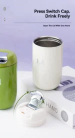 Stainless Steel 316 Vacuum Insulated Tumbler Cup with One Push Open Lid Leak Proof Thermal Flask for Hot And Cold Drinks - Image 7