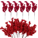 Berry Artificial Flower Fruit Red Berry Simulation Cherry Stamen Berries for Home - Image 13