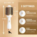 3-in-1 Hot Air Brush with Negative Ion Blow and Comb, Straight and Curl in One Hair Curler Wand - Image 3