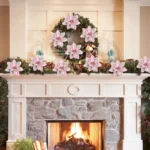 5/10Pcs Glitter Pink Christmas Flowers Xmas Tree 14cm Artifical Flower Ornaments - Image 8