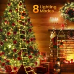 1.5/3M Christmas Decoration LED Santa Claus Climbing Ladder Light USB Plug 8 Flashing Modes - Image 3