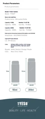 Tyeso Stainless Steel Pocket Insulated Water Bottle Cute Compact Slim Design High Aesthetic Appeal Perfect for Hydration - Image 14