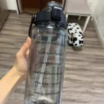 2L Sport Water Bottle With Straw Portable Leak-Large Capacity Water Cup With Motivational Quote Time Marker - Image 17