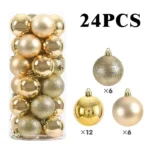 24Pcs 3/4/6CM Christmas Balls Big Ball Christmas Tree Pendant Ornaments for Party Decor - Image 6