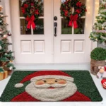 Christmas Door Mat Red Santa Claus Outdoor and indoor Gingerbread Man Carpet - Image 5