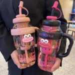 1100ML Sports Water Bottle Cute Aesthetic Large Capacity Water Cup for Women Summer Home Outdoor Portable Straw Cup - Image 7