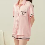 Fashionable Ice Silk Pajama Set Womens 2 Piece - Striped Satin Loungewear for Spring/Fall Ultra Soft & Breathable Shorts Nightw - Image 7