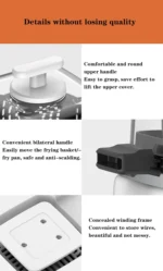 Desktop 220v 1000W Portable Air Fryer 2L Capacity Visible Household Transparent Visible Air Fryer Led Touch Screen Panel Air Fr - Image 21