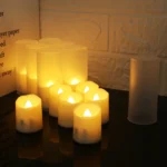 6Pcs/Set Rechargeable LED Candle Timer Remote Flickering Flames Wedding Candles Birthday Decor Tealights USB Charger Candle Lamp - Image 9