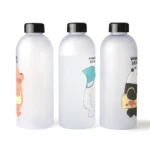 Water Bottles Cute Panda Bear Cup 1000ml With Straw Transparent Cartoon Water Bottle Drinkware Frosted Leak-proof Protein Shaker - Image 7