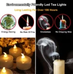 Flameless Flickering LED Tea Lights with Timer 6 Hours On & 18 Hours Off in 24Hours Cycle Automatically LED Votive Candles Light - Image 2