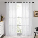 White Sheer Curtains Drapes 132CM Width for Living Room Grommet Top Lightweight Airy Gauzy Light Filtering Window Treatments - Image 27