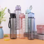 900ml Portable Drinking Cup with Straw & Handle Outdoor Travel Bottle Large Capacity Motivational Drinking Bottle for Boys Girls - Image 5