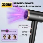 Professional Salon 3200W Hair Dryer,Features Negative Ion Generation&Heat Protection, 3-nozzle,Suitable for Home,Travel,Hotel - Image 2