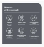 7L Electric Air Fryer Smart Multi-function Hot Convection Oven Deep Fryer Without Oil LED Touch Control 1400W Visible Window - Image 10