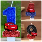 Cartoon digital Candles Disney cars party Birthday Cake Topper Car Racing Kids Birthday Cake Decoration Supplies - Image 2