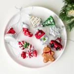 New Christmas Decorations Santa Claus Snowman OrnamentsChristmas Tree Hanging Creative GlassPainted Small Pendant - Image 3