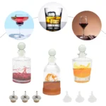 Christmas Grid Bitters Bottle Vintage carved glass Mixers with stoppers Vintage glass syrup bottle absinthe bottle set - Image 6