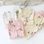 large size pajamas women cotton crepe cotton long sleeve  simple and comfortable - Image 4