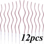 6/12/48pcs/1case Birthday Candles Spiral Cake Candles Long Thin Cake Candles For Wedding Party And Cake Decoration - Image 8
