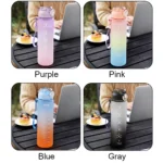 Sports Water Bottle Portable Gradient Color Water Cup Leakproof Gym Water Bottles With Handle And Straw Cup For Outdoor Travel - Image 4