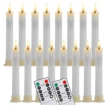6/12Pc 6.6inch LED Flameless Taper Candles with Remote Flickering CandleSticks Plastic Window Candles