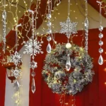 10Pcs Crystal Christmas Tree Ornaments Acrylic Snowflake Icicle Drop Crystal Hangings Decorative for Xmas Tree - Image 4