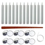 6.69in Flickering Flame Candlesticks Warm Light Christmas Decoration Electric Fake Candles 12PCS - Image 4